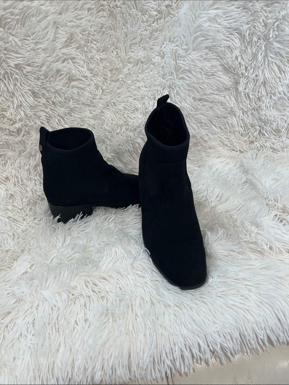 Kenneth Cole Reaction Black Women's Ankle Booties - Sleek Stretch Sock Design
